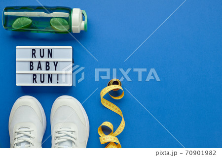 Creative flat lay of sport and fitness equipments. Creative flat lay of sport and fitness equipments. 70901982