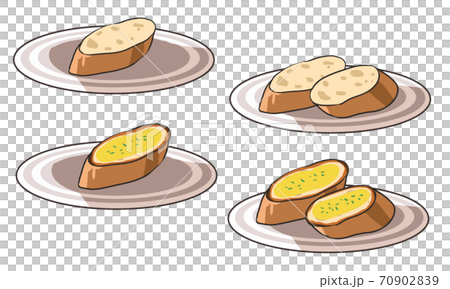 バゲット お皿付きのイラスト素材