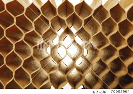 honeycomb cells of cardboard stiffening rib background honeycomb cells of cardboard stiffening rib background 70902964