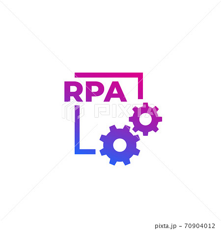 Rpa Vector Icon With Gears Stock Illustration