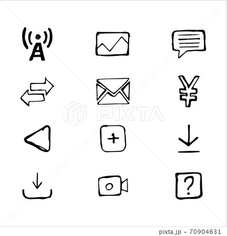 Business set of icons drawn by hand. Business set of icons drawn by hand. 70904631