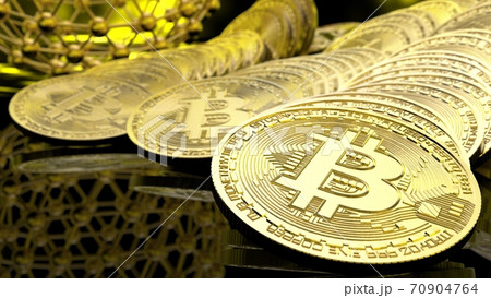 ビットコイン　ブロックチェーンのコンセプト画像 70904764