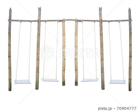 Swing bamboo wood isolate on white background Swing bamboo wood isolate on white background 70904777