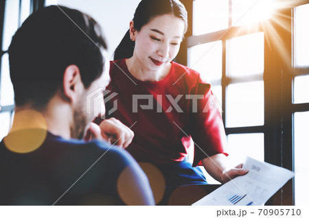 Corporate employees team working brainstorm project document sheet paperwork Corporate employees team working brainstorm project document sheet paperwork 70905710