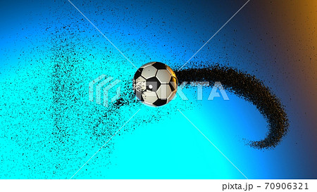 サッカーボールの3dイラストのイラスト素材
