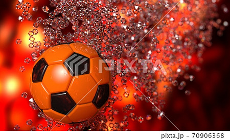 サッカーボールの3dイラストのイラスト素材