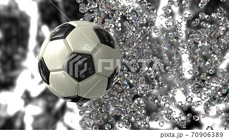 サッカーボールの3dイラストのイラスト素材