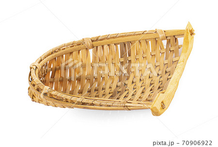 Bamboo basket hand made an isolated on white background Bamboo basket hand made an isolated on white background 70906922
