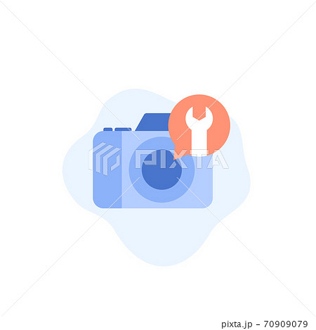 camera repair icon, flat vector 70909079