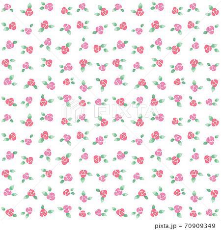 かわいい水彩の薔薇 背景パターンのイラスト素材