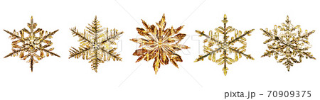 gold vintage Christmas snowflake decor elements isolated gold vintage Christmas snowflake decor elements isolated 70909375