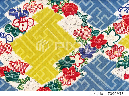 古布　紗綾形に花模様2 70909584
