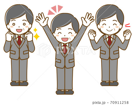 スーツを着た中年男性の楽しい表情 70911258