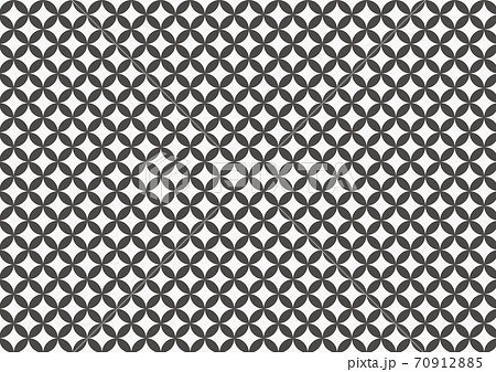 白黒の七宝和柄パターン 和紙風テクスチャの背景素材のイラスト素材
