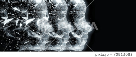 抽象的な人の横顔のイラストのイラスト素材