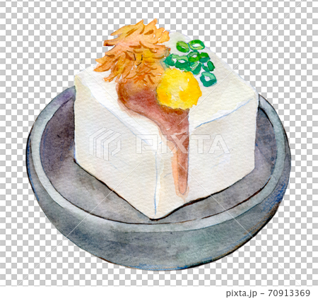 水彩イラスト　食品　冷奴 70913369