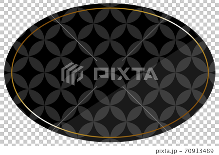 整個表面呈橢圓形黑色和金色景泰藍圖案 70913489