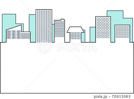 街並み 背景素材 フレーム シンプルのイラスト素材