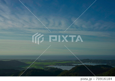 《鳥取県》羽衣石山の展望台から眺める風景 70916184