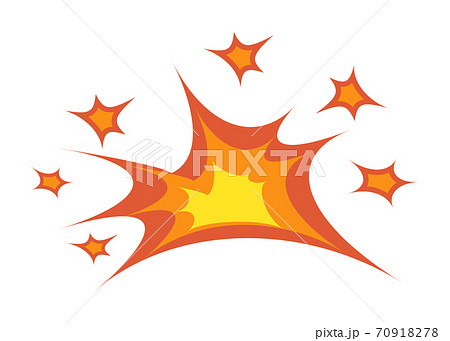 Boom explosion with blazing flame on white background Boom explosion with blazing flame on white background 70918278