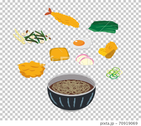 Japanese food soba ingredients 70919069