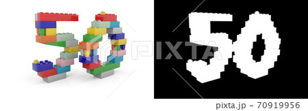 Number fifty (number 50) from building bricks 70919956