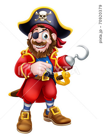 Pirate Captain Cartoon Mascot Pointingのイラスト素材