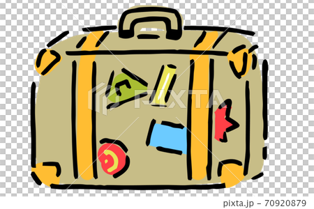 ステッカーのついたスーツケースイラストのイラスト素材