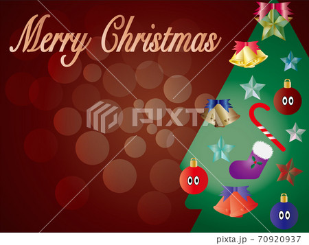 クリスマス背景素材　クリスマスツリー　玉ボケ 70920937