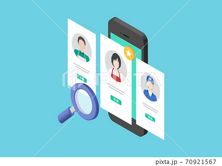 マッチングサイトのイラスト素材（スタッフ・作業員） 70921567