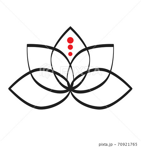 Simple Lotos Illustration Yoga Symbol Tatoo のイラスト素材