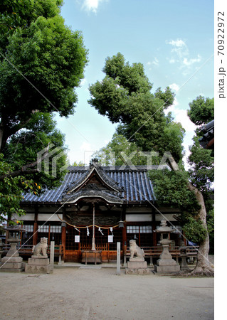 大阪・平野区喜連環濠都市の街歩きで見つけた古社 楯原神社 式内楯原神社ともいう 縦位置 大阪・平野区喜連環濠都市の街歩きで見つけた古社 楯原神社 式内楯原神社ともいう 縦位置 70922972