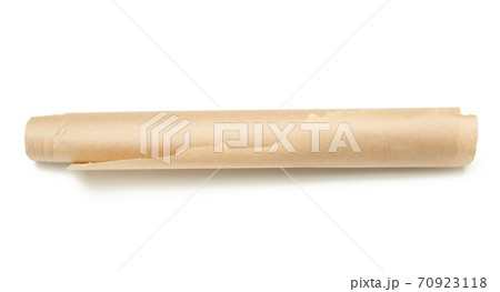 roll of brown wrapping paper isolated on a white background 70923118