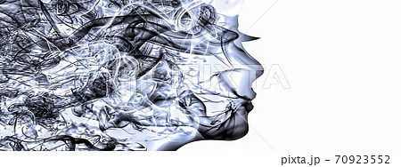 抽象的な女性の横顔のイラストのイラスト素材 [70923552] - PIXTA