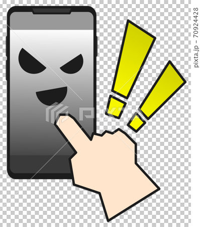 Illustration of clicking on a smartphone 70924428