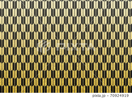 金と黒の矢絣和柄パターン 和紙風テクスチャの背景素材のイラスト素材