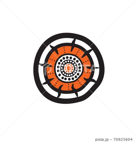 Aboriginal art dots painting icon logo design template 70925604