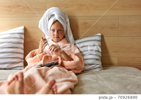 awesome little girl enjoy weekends at home 70926890