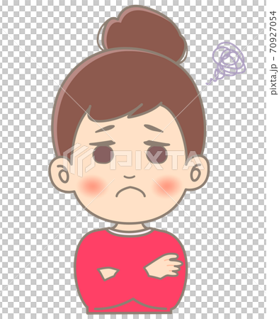 腕組みして困り顔の女性 - 単品 70927054