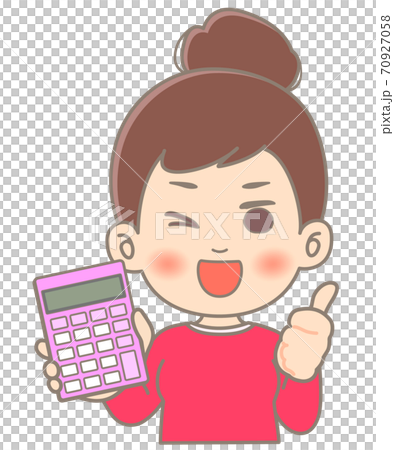 I like a wink with a calculator in one hand! Woman in a pose-single item I like a wink with a calculator in one hand! Woman in a pose-single item 70927058
