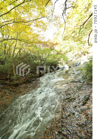 秋の紅葉ピークの時期の福島県の安達太良山のあだたら渓谷 秋の紅葉ピークの時期の福島県の安達太良山のあだたら渓谷 70927145
