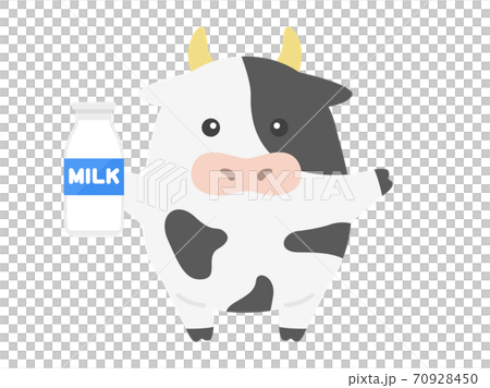 Illustration Of A Cow Character Holding A Milk Stock Illustration