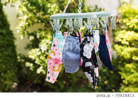 wash and hang children face mask, covid19 pandemic 70928813