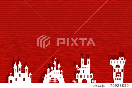 古城の切り絵のポストカード 古城の切り絵のポストカード 70928839