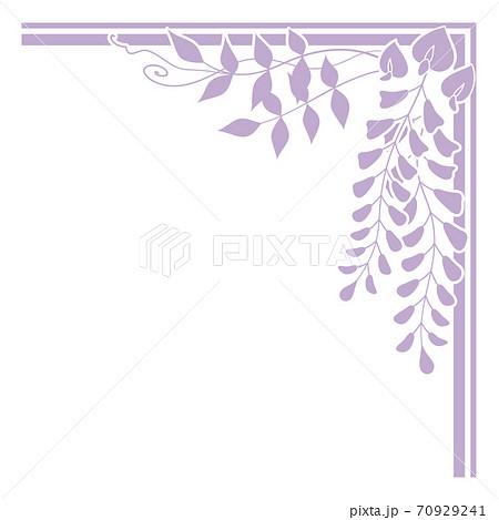 藤の花の飾り枠 コーナー用フレーム 和風イラスト素材のイラスト素材