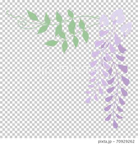 藤の花の飾り枠_コーナー用フレーム_和風イラスト素材 70929262