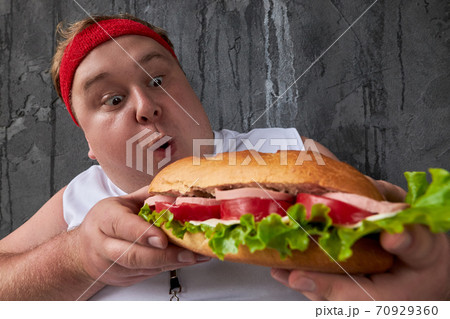 overweight man can not adhere to a healthy lifestyle and diet overweight man can not adhere to a healthy lifestyle and diet 70929360