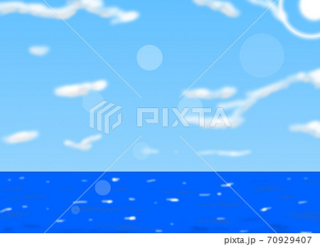海と綺麗な空の背景のイラスト素材