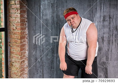 overweight man tired after sport exercises overweight man tired after sport exercises 70929693