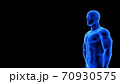 male fitness body - muscle mass building illustration on black background 70930575